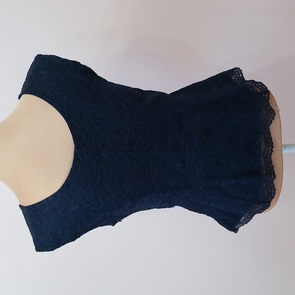 SOLD Forever 21 blue lace peplum top, size M - Picture 6 of 11
